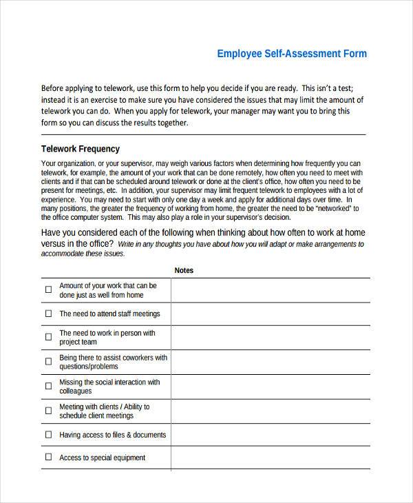 free employee self assessment form1