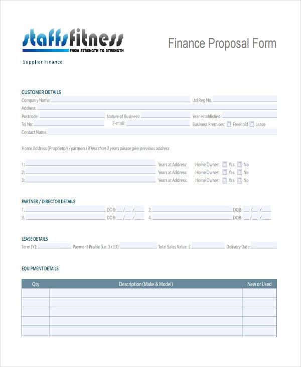 free finance proposal form1