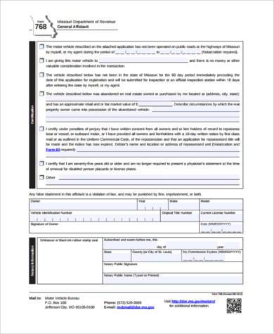 free general affidavit form3