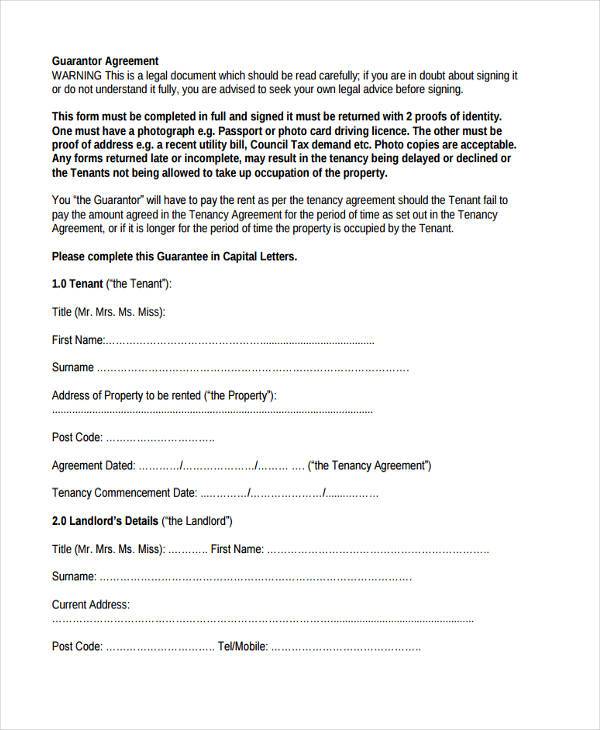Employee Guarantor Form
