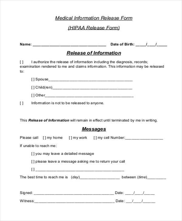 Free printable hipaa forms