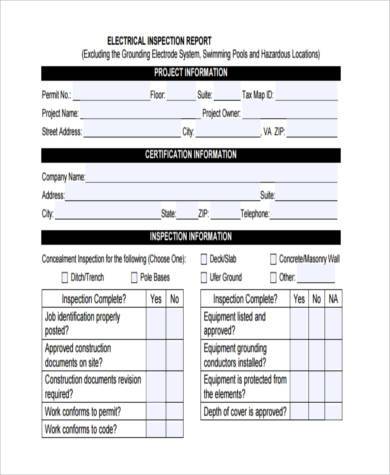 free inspection report form