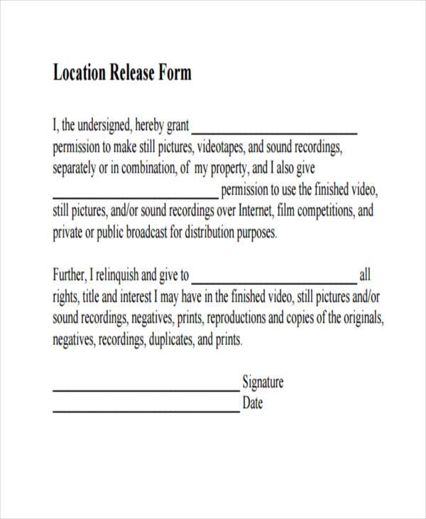 free location release form