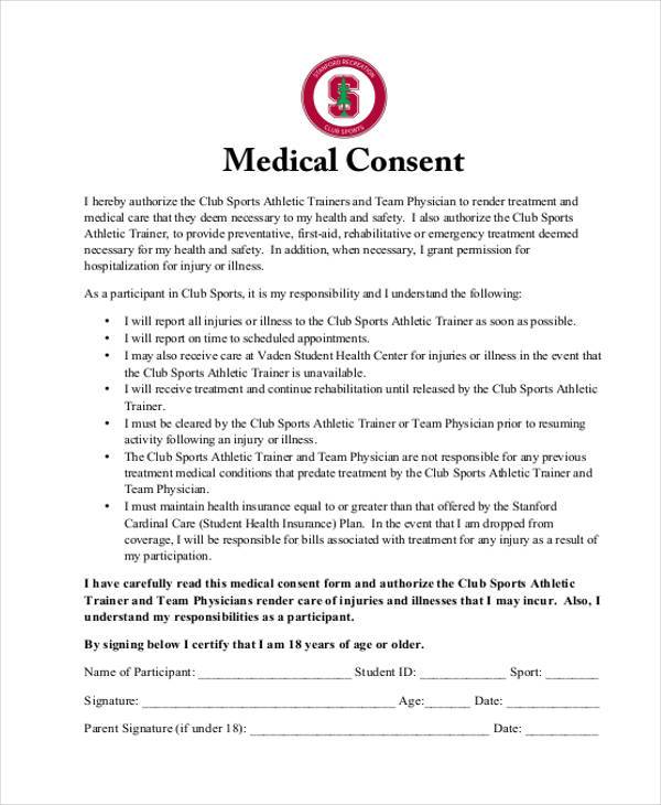 Free 8 Medical Consent Sample Forms In Pdf Ms Word Excel 8826