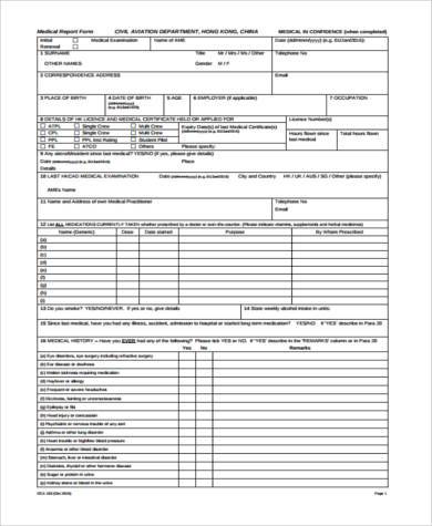 FREE 8+ Sample Medical Report Forms in PDF | MS Word