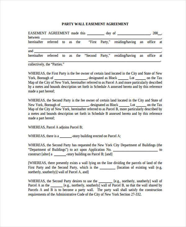FREE 8+ Party Wall Agreement Form Samples in PDF MS Word