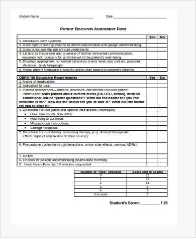 free patient counseling form