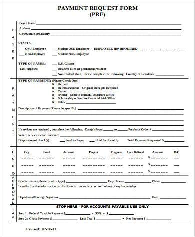 FREE 8+ Sample Payment Request Forms in PDF | MS Word | Excel