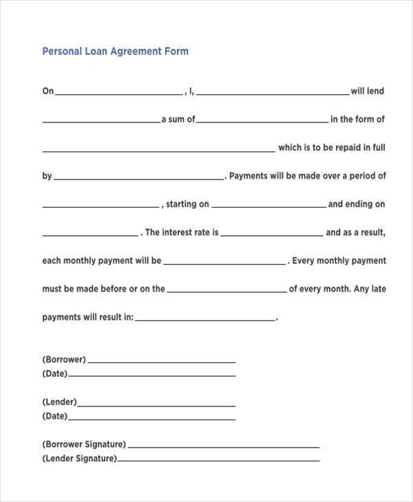 Free Printable Personal Loan Forms Printable Free Templates Download