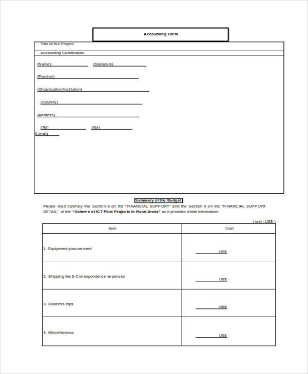 FREE 17+ Sample Printable Accounting Forms in PDF | MS ...