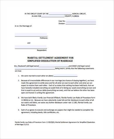 Free 8 Sample Separation Agreement Forms In Ms Word Pdf