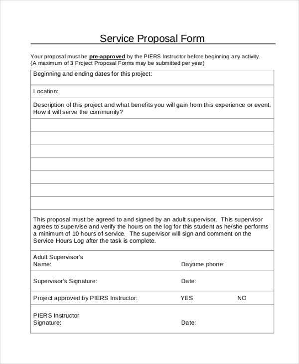 free service proposal form