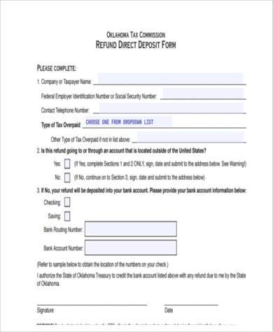 free vehicle deposit form