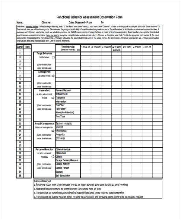 FREE 34 Sample Assessment Forms Samples In PDF