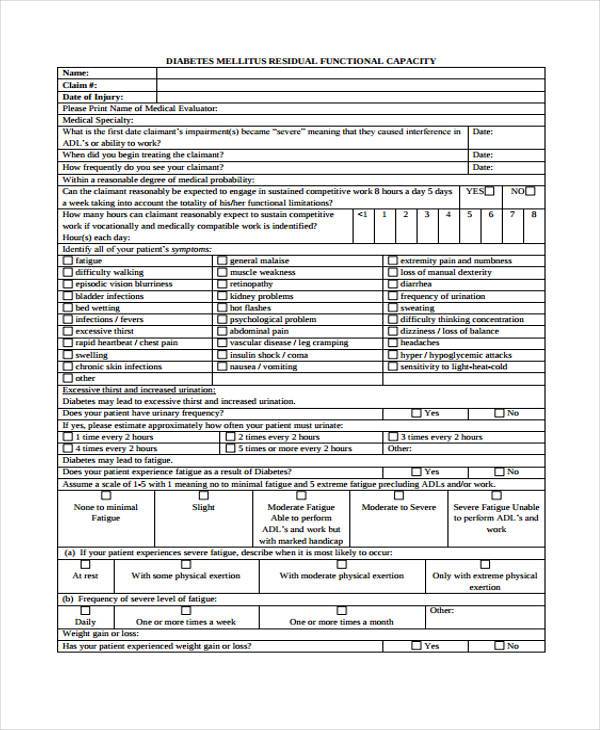 functional capacity evaluation patient information form