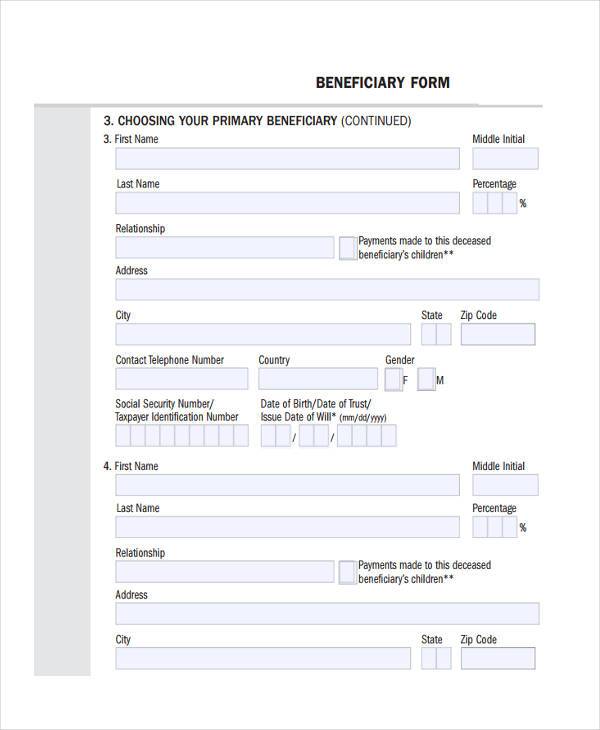 general beneficiary release form