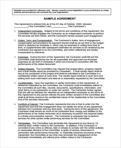 general contractor agreement form