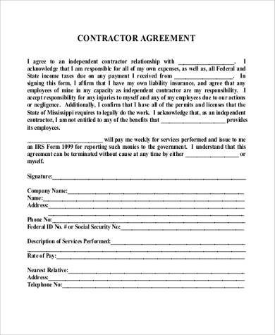 general contractor agreement form1