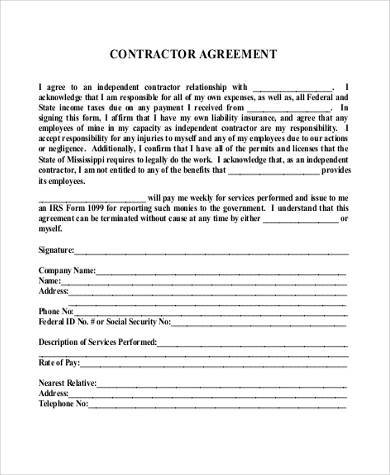 Sample contract agreement between two parties