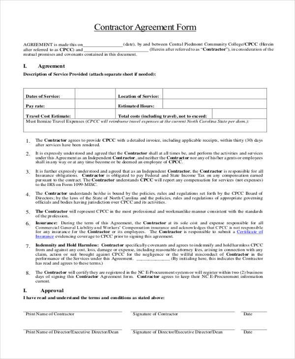 general contractor agreement form3