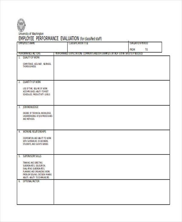 general employee performance evaluation form1