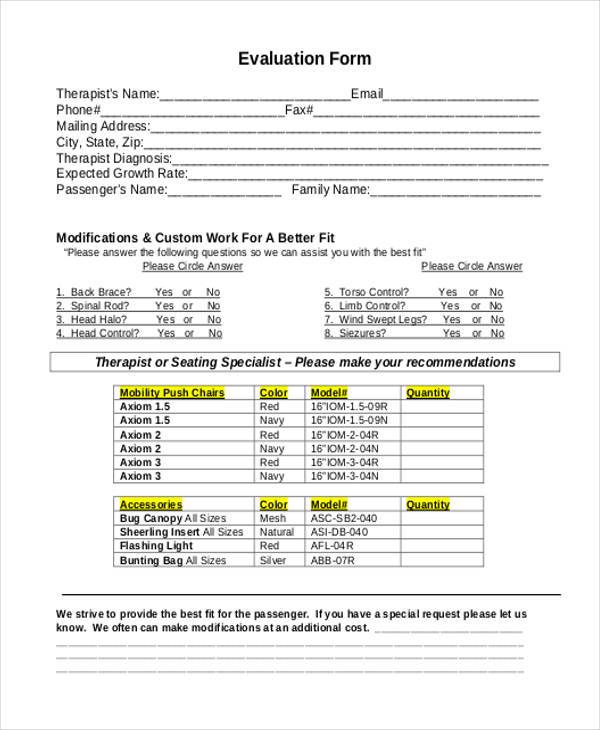 general evaluation form in pdf