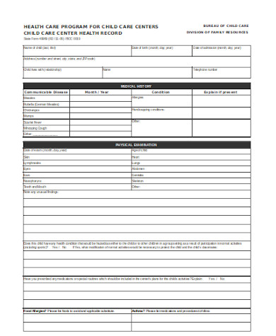general health record form