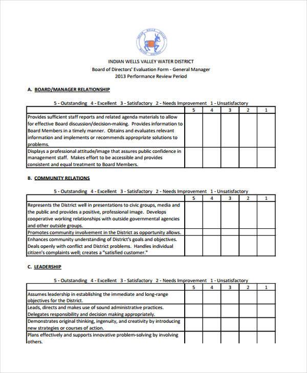 general manager evaluation form1