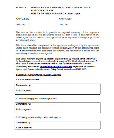 FREE 9+ Sample Medical Appraisal Forms in PDF | MS Word | Excel