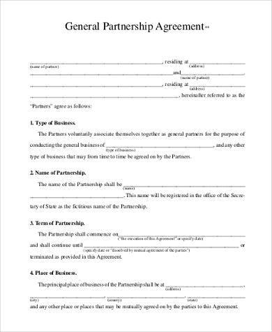 general partnership agreement form1