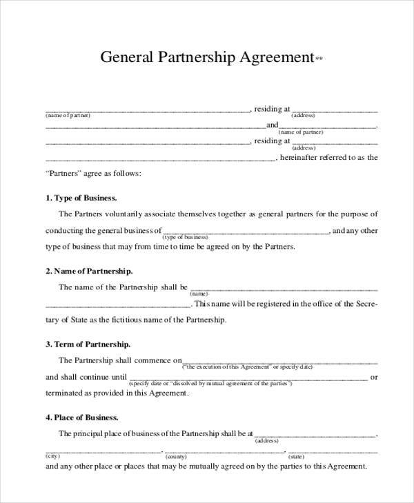 general partnership agreement form4