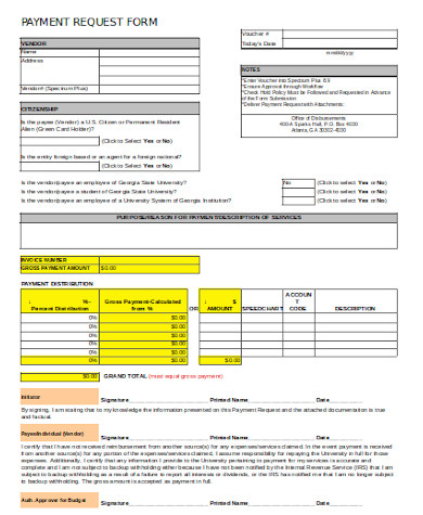 general payment request form