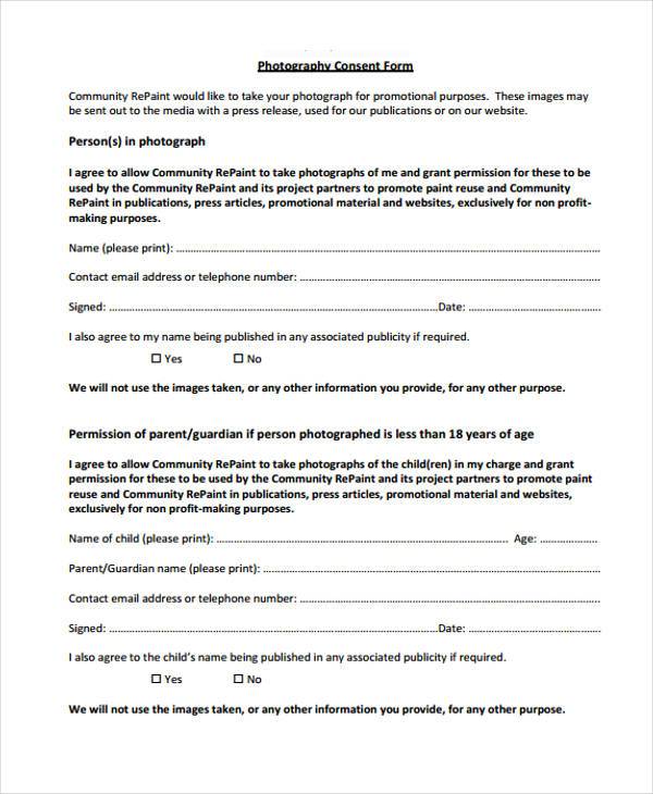 general photography consent form