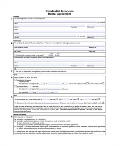 general rental agreement form