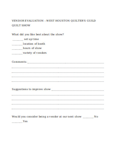 general vendor evaluation form