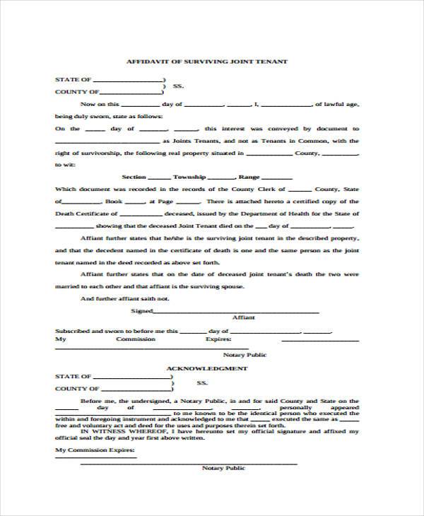 FREE 8+ Sample Affidavit of Death Forms in PDF | MS Word