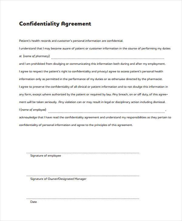 FREE 9+ Confidentiality Agreement Forms in PDF | MS Word