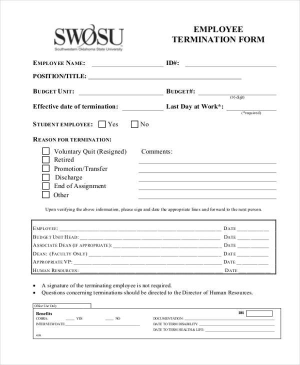 18+ Employee Termination Templates Word, PDF, Excel Free & Premium