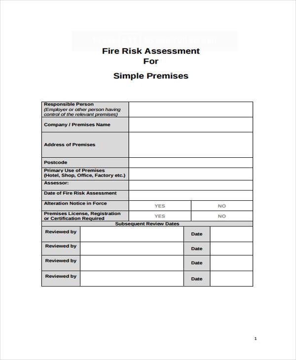 generic fire risk assessment form1