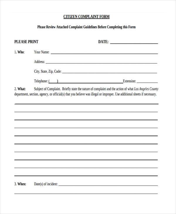 FREE 8 Legal Complaint Forms In PDF Excel MS Word