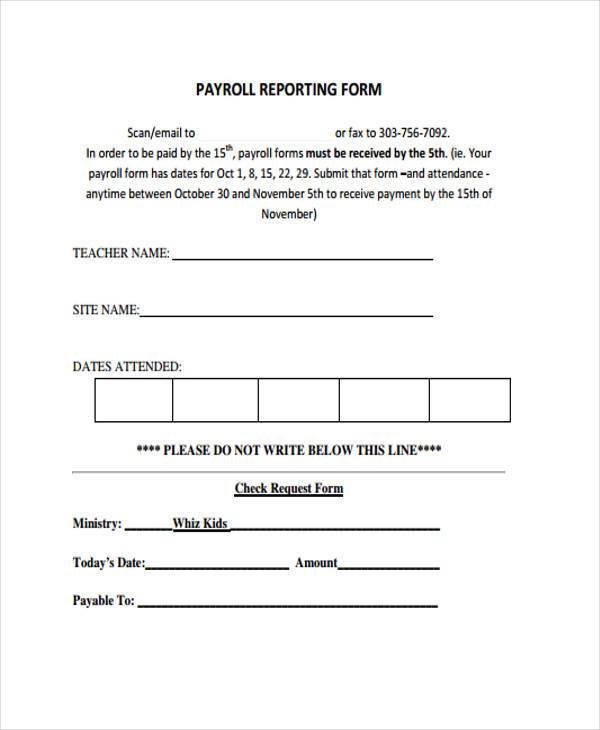 FREE 7+ Sample Payroll Reporting Forms in PDF | MS Word
