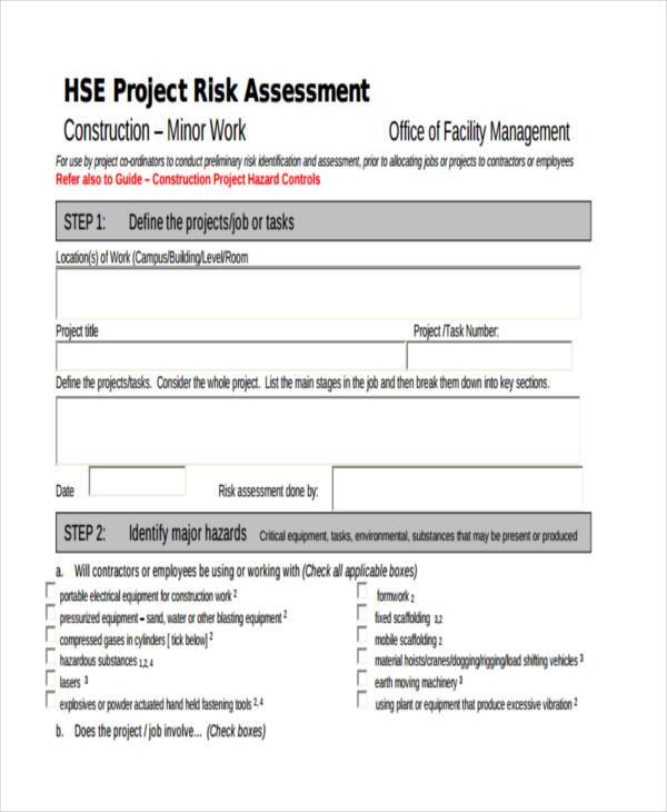 generic risk assessment form construction1