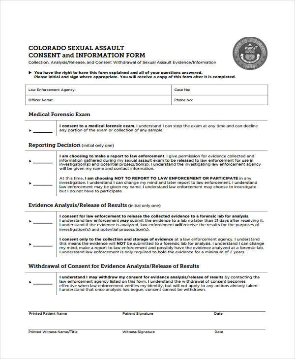 Free 7 Sample Sexual Consent Forms In Pdf Ms Word 1087