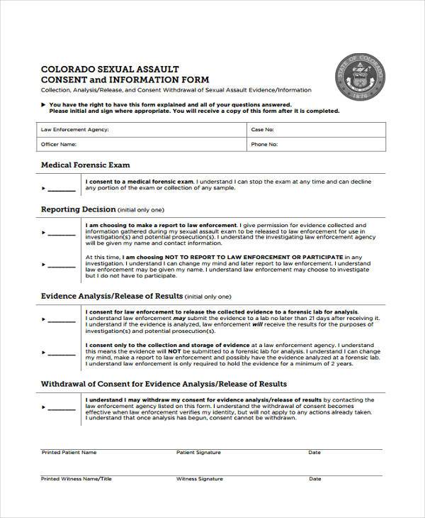 Free 7 Sample Sexual Consent Forms In Pdf Ms Word 8282