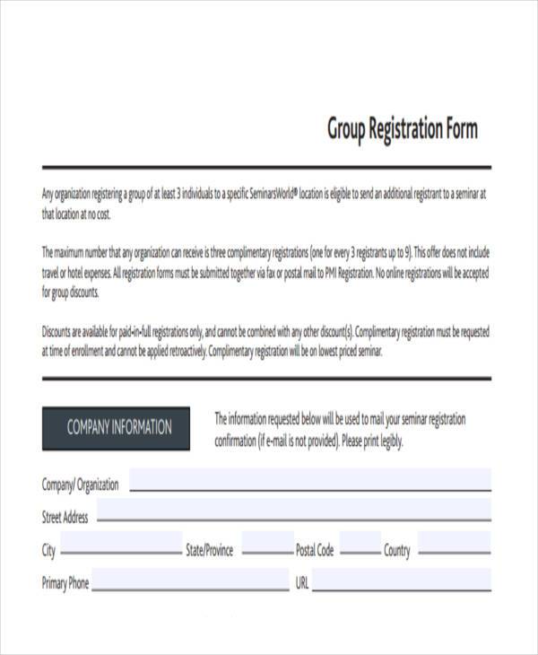 FREE 8+ Travel Registration Form Samples in PDF MS Word