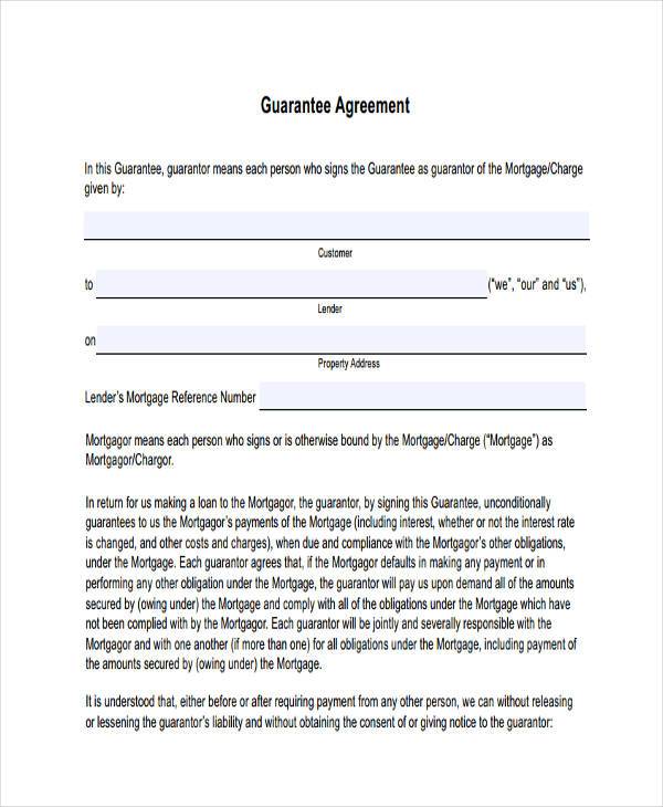 guarantor agreement form example