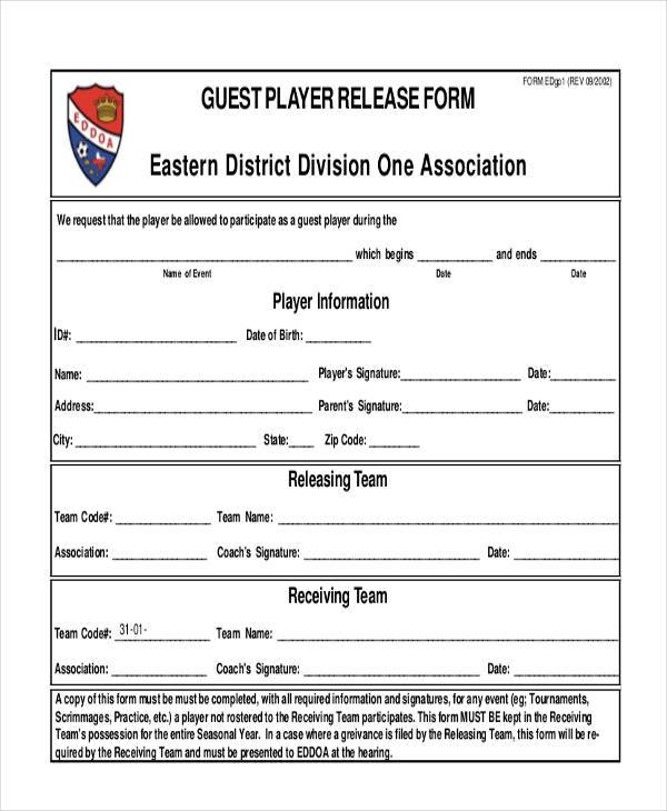 guest player release form in pdf