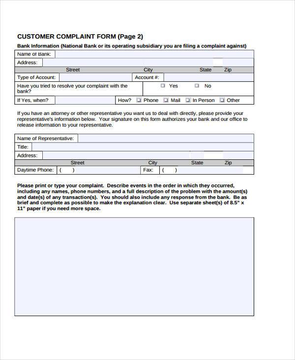 guest services complaint form example