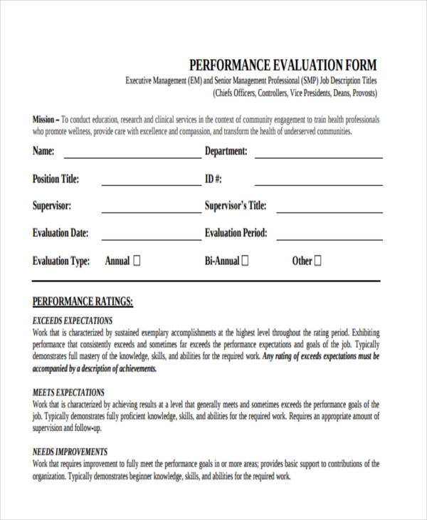 hr evaluation form example