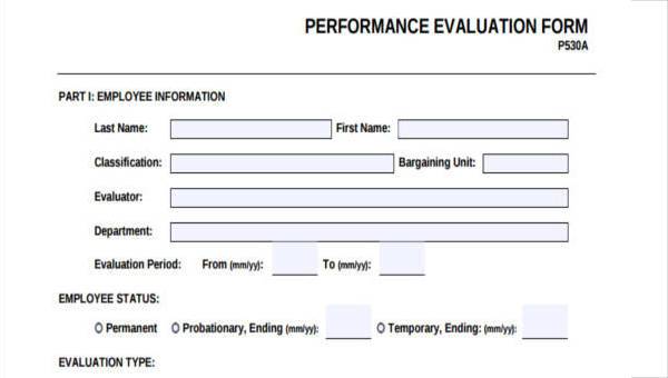 hr evaluation form samples